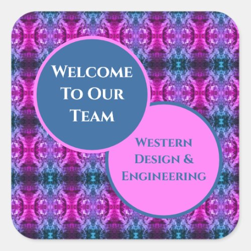 Employee Welcome Bright Kaleidoscope Business Team Square Sticker