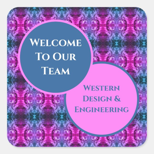 Employee Welcome Bright Kaleidoscope Business Team Square Sticker (Front)