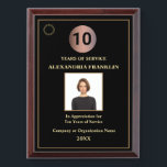 Employee Years Of Service Photo Logo Gold Custom Award Plaque<br><div class="desc">Employee Years Of Service Photo Logo Gold Black Personalize Award Plaque for your employee at your company. Replace with your information or words,  logo or symbol and photograph. Celebrate you employee many years of service.  Great to use during Award ceremonies for business,  sports,  government,  education and other awards ceremonies.</div>