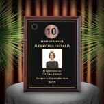 Employee Years Of Service Photo Logo Gold Custom Award Plaque<br><div class="desc">Employee Years Of Service Photo Logo Gold Black Personalize Award Plaque for your employee at your company. Replace with your information or words,  logo or symbol and photograph. Celebrate your employee many years of service.  Great to use during Award ceremonies for business,  sports,  government,  education and other awards ceremonies.</div>