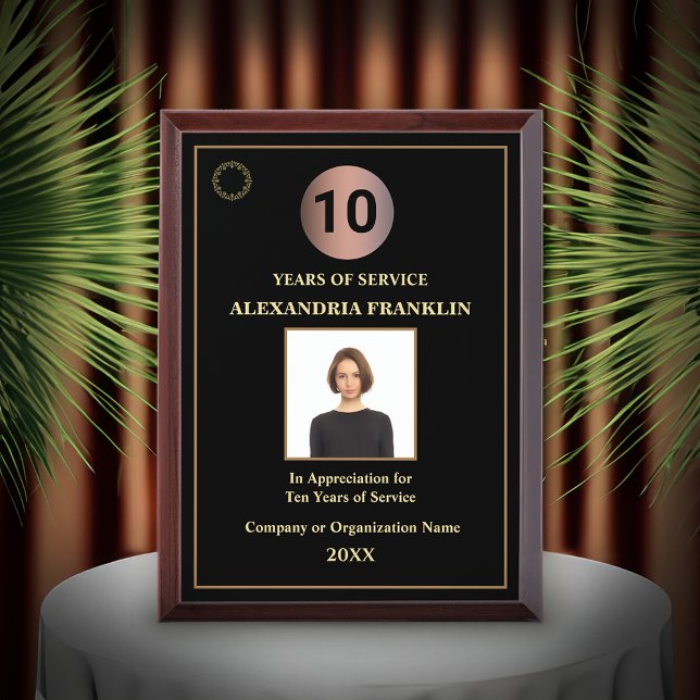 Employee Years Of Service Photo Logo Gold Custom Award Plaque (Employee Years Of Service Photo Logo Gold Custom Award Plaque is a wondeful way to honor employees. )