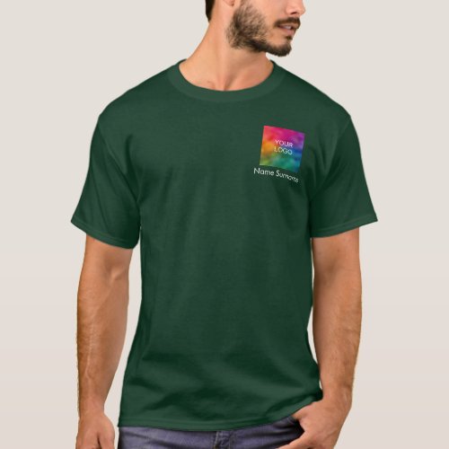 Employee Your Logo Here Deep Forest Green Mens T_Shirt