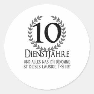 Employees 10 Year Company Anniversary Company Classic Round Sticker