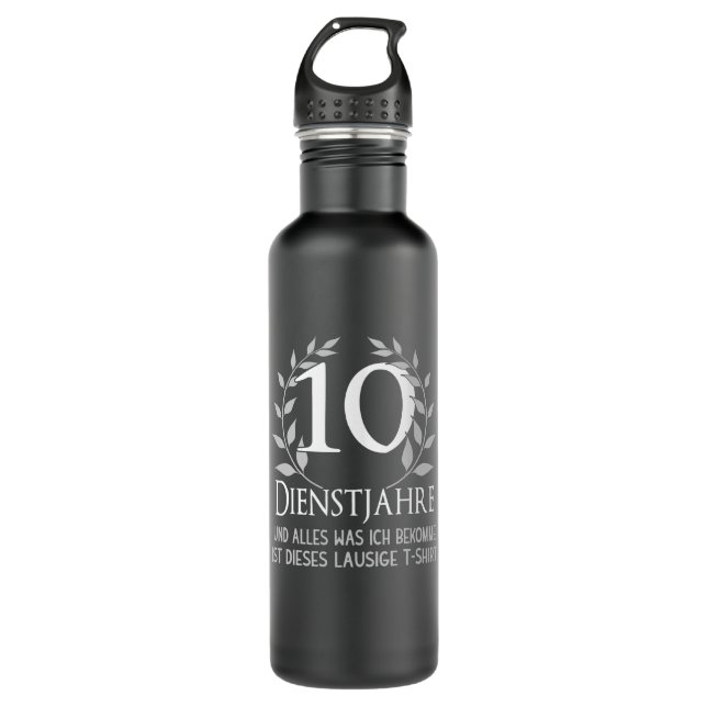 Employees 10 Year Company Celebration Company Stainless Steel Water Bottle (Front)