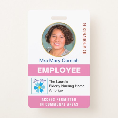 Employees ID Name Tag Job Title and Logo Photo Badge