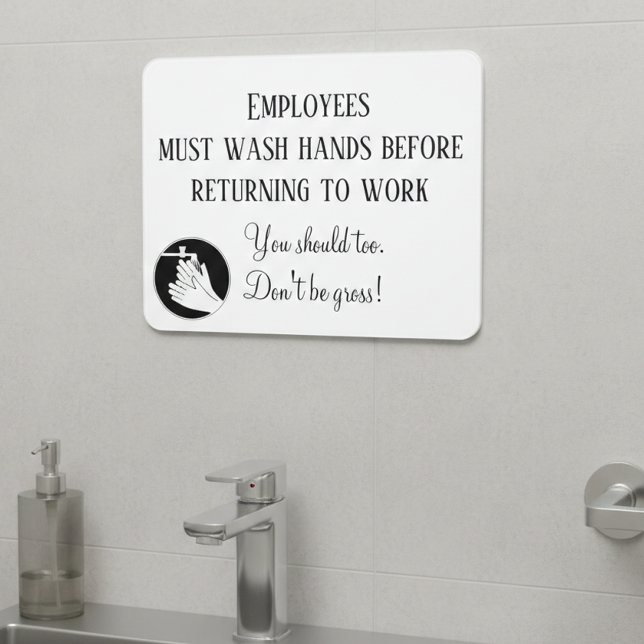 Employees Must Wash Hands Restaurant Bathroom Door Sign (Creator Uploaded)