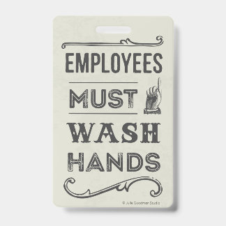 Employees Must Wash Hands Sign (small) Badge