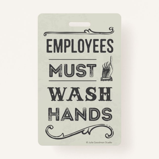 Employees Must Wash Hands Sign (small) Badge (Front)