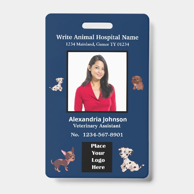 Employees Name ID Identification Logo Custom Badge (Front)