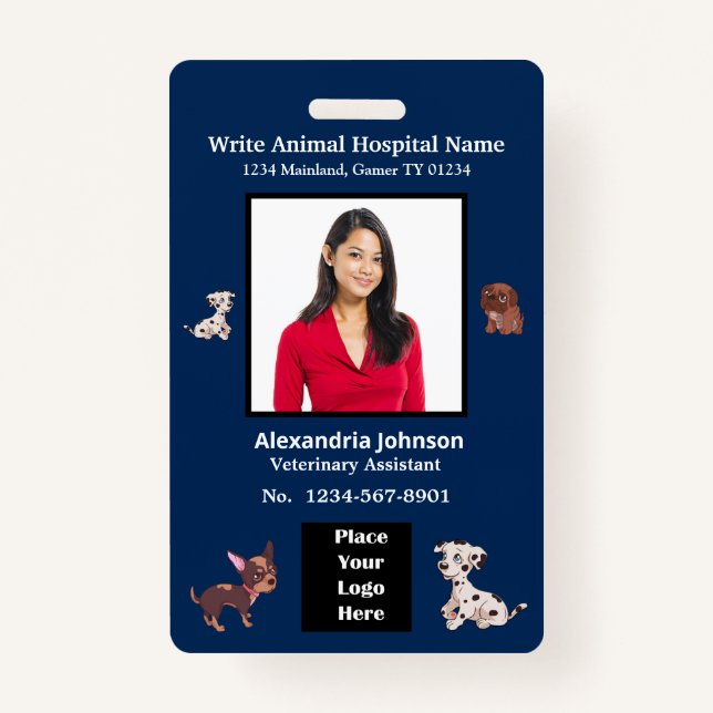 Employees Name ID Identification Logo Custom Badge (Front)