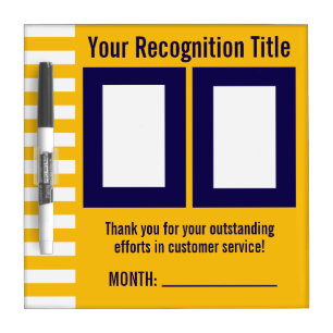 Employees of the month photo recognition dry erase board