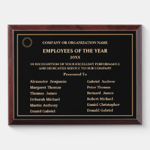 Employees Of The Year Business Logo Awards Plaque 