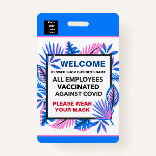 Employees Vaccinated Business Logo Custom Badge