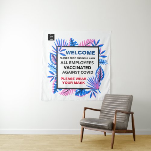  Employees Vaccinated Welcome Tapestry Backdrop