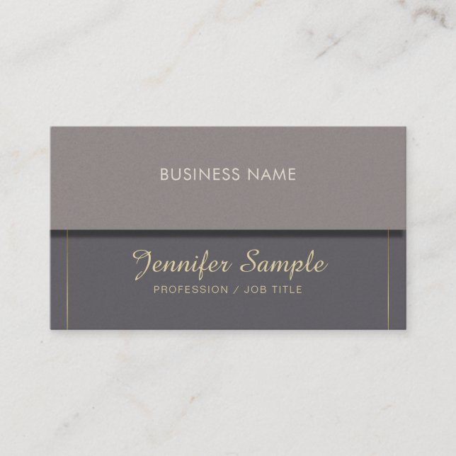 Employer Consultant Professional Plain Luxury Chic Business Card (Front)