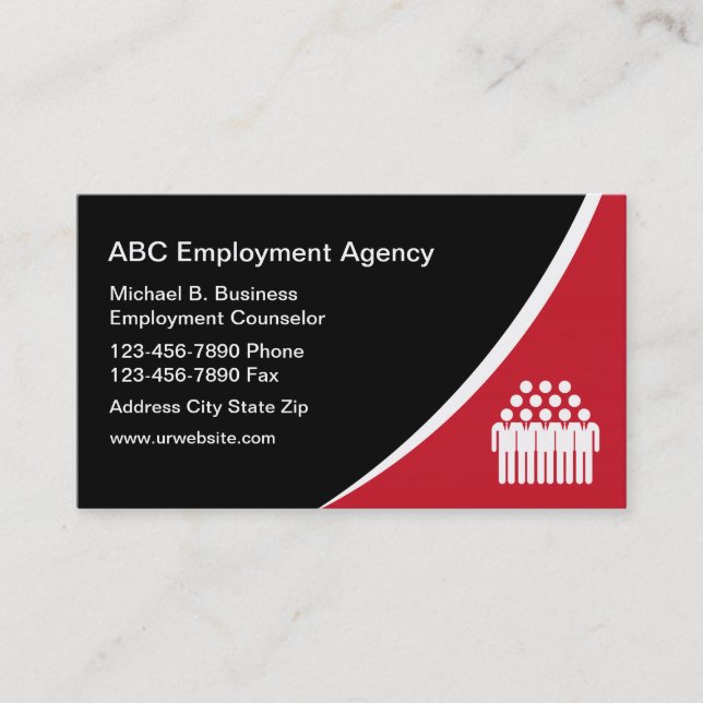 Employment Agency Business Cards (Front)