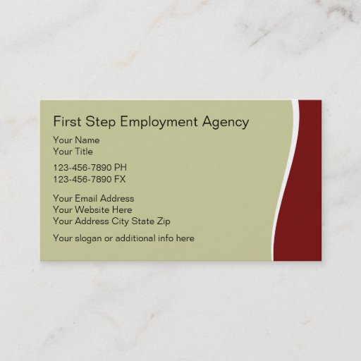 Customizable Employment Agency Business Cards