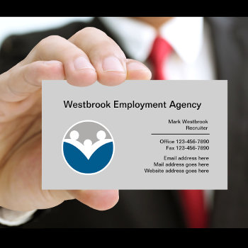 Employment Agency Modern Business Cards by Luckyturtle at Zazzle