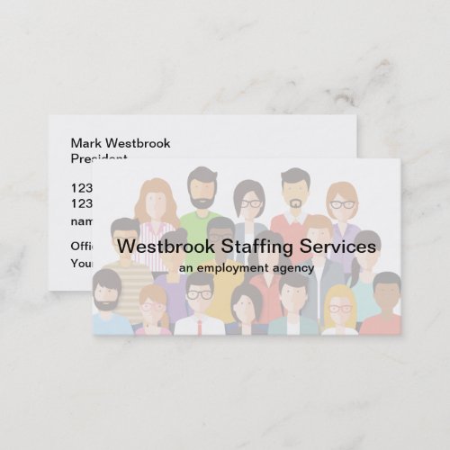 Employment Agency Staffing Services Business Card