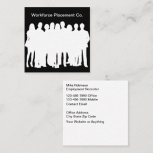 Employment Agency Work Job Placement Square Business Card