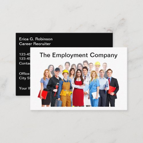 Employment Temp Agency Business Cards