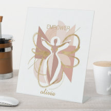 Empower Abstract Golden Woman Silhouette Art