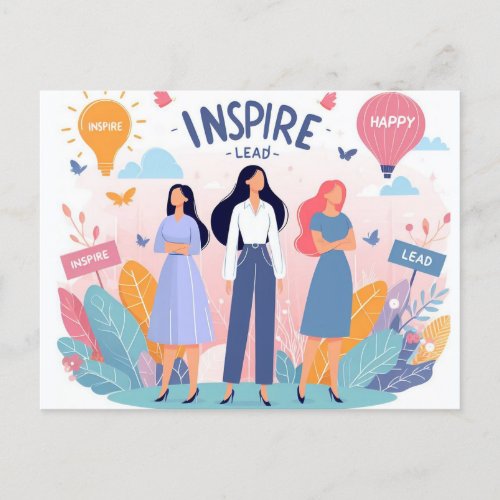 Empower Inspire Lead International Womens Day Postcard