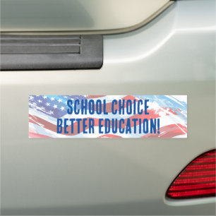 EMPOWER PARENTS! SCHOOL CHOICE AMERICAN FLAG CAR MAGNET
