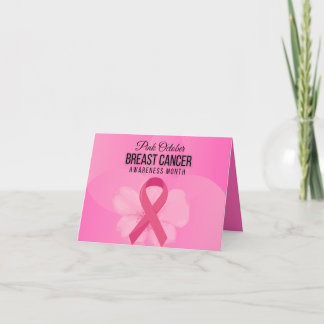 Empower & Support: Pink October Breast Cancer Thank You Card