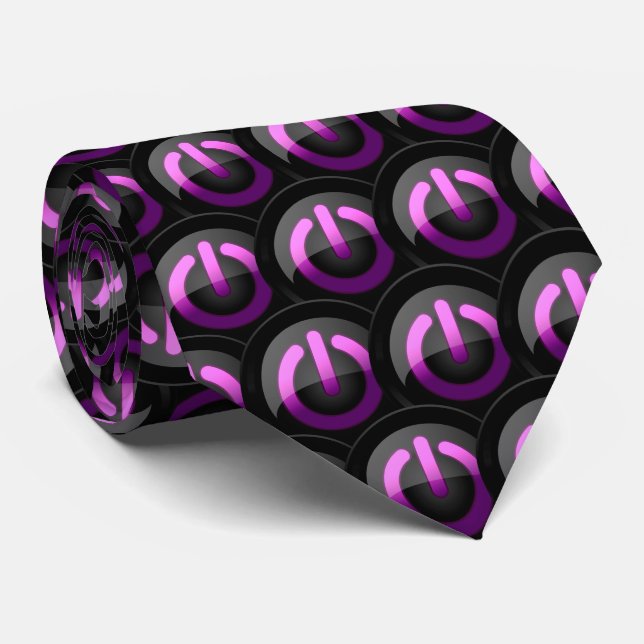 Empower Your Journey: On-Off Power Button Neck Tie (Rolled)