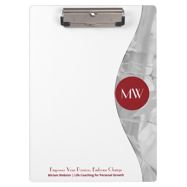 Empower Your Passion Embrace Change Life Coach Clipboard (Front)