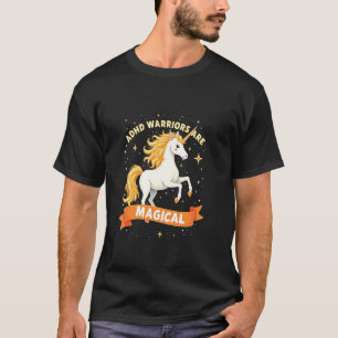 Empowered ADHD Warrior Unicorn Neurodiversity Prid T-Shirt