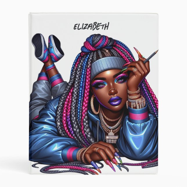 Empowered African American Urban Hip Hop Chic Mini Binder (Front)