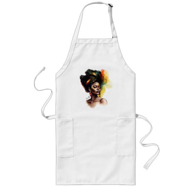 Empowered African-American Woman (2) Long Apron (Front)
