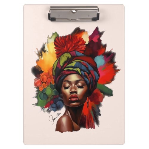 Empowered African_American Woman Clipboard