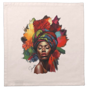 Empowered African-American Woman Cloth Napkin