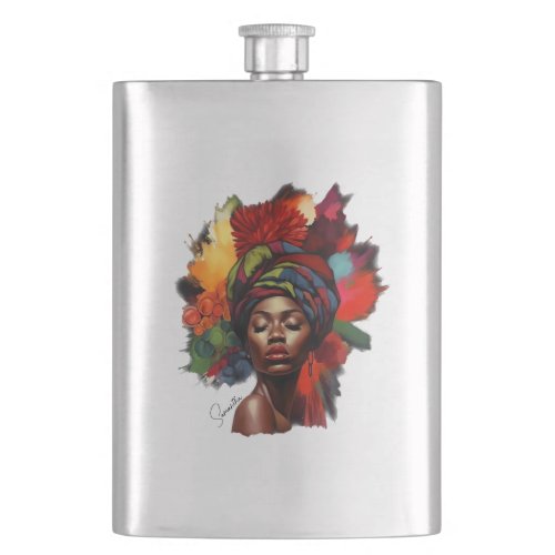 Empowered African_American Woman Flask