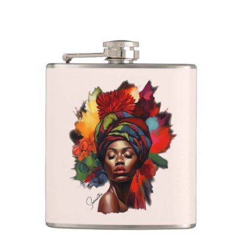 Empowered African_American Woman Flask