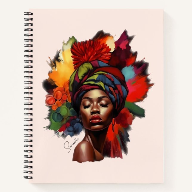 Empowered African-American Woman Notebook (Front)