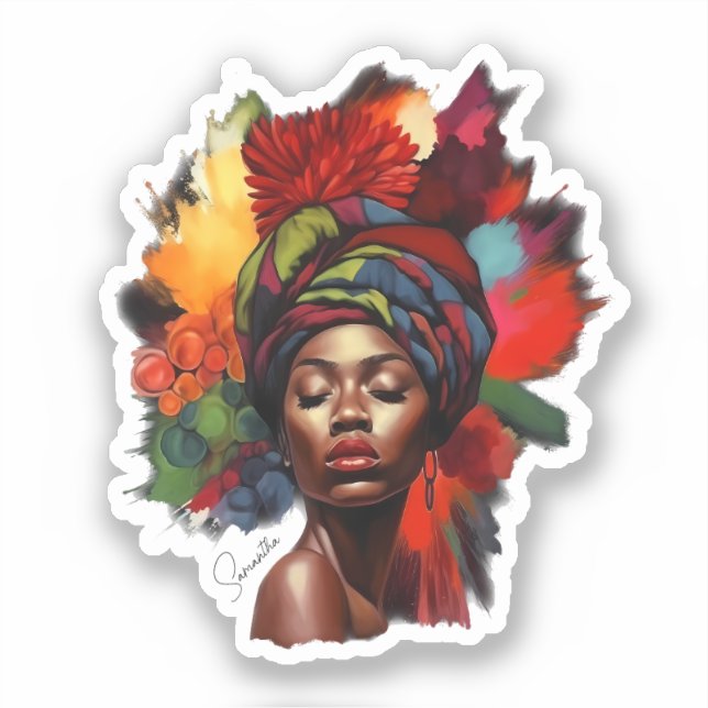 Empowered African-American Woman Sticker (Front)