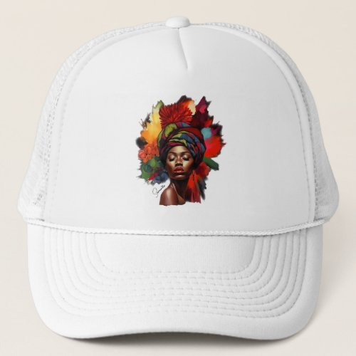 Empowered African_American Woman Trucker Hat