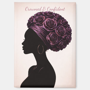 Empowered Black Woman Silhouette Magnet