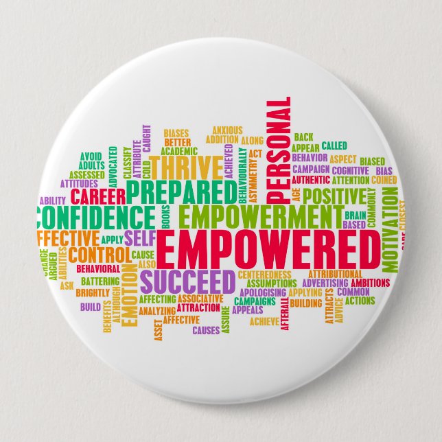 Empowered or Empowerment of Self as a Concept Pinback Button (Front)