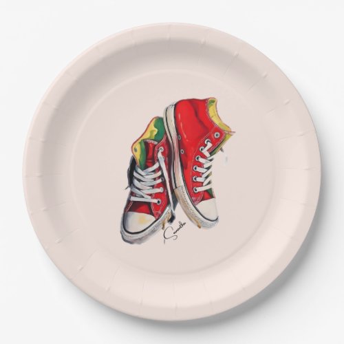 Empowered Steps Juneteenth Inspired Sneaker Print Paper Plates