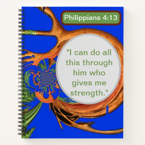 Empowered Under the Acacia Philippians 413 Brown Notebook