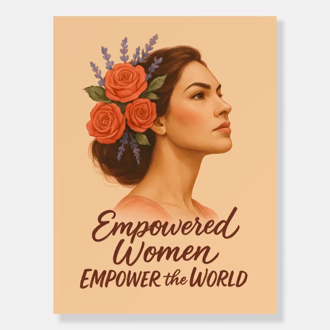 Empowered Woman with Floral Foam Board (Front)