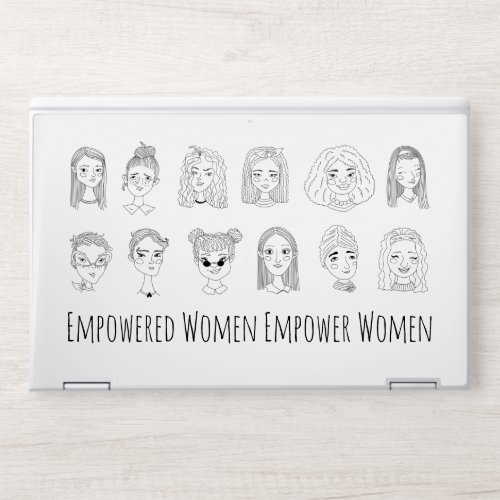 Empowered Women Empower Women Ink Pen Doodle Art HP Laptop Skin