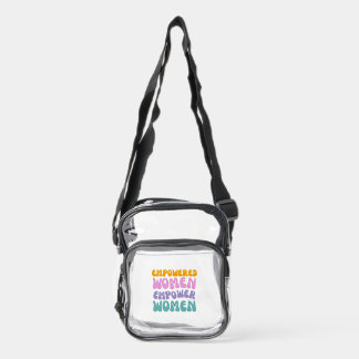 Empowered Women Empower Women Retro Vintage quote Clear Crossbody Bag