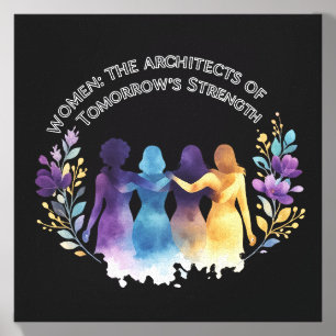 Empowered Women Graphic Tee – Feminist Art T-Shirt Canvas Photo Tile