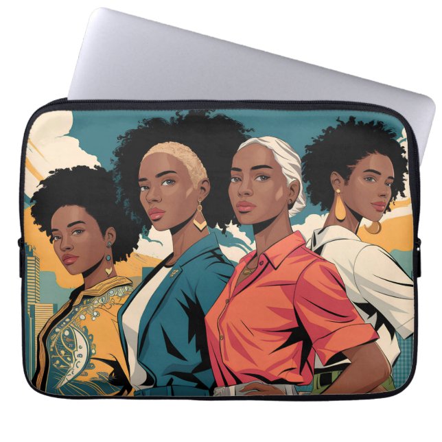 Empowered Women in Urban Fashion Laptop Sleeve (Front)